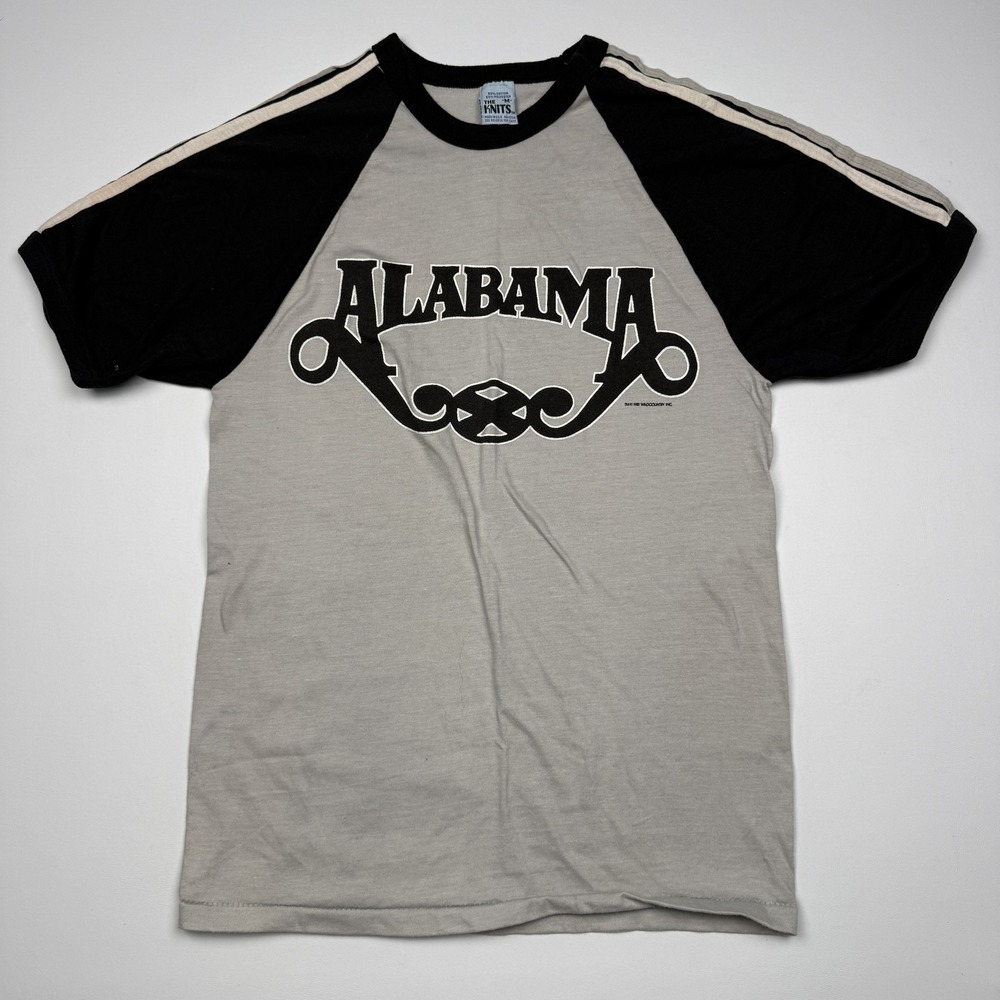 Vintage Alabama The Knits Shirt Mens Medium Ringer Band T-Shirt Tee 1981 80s